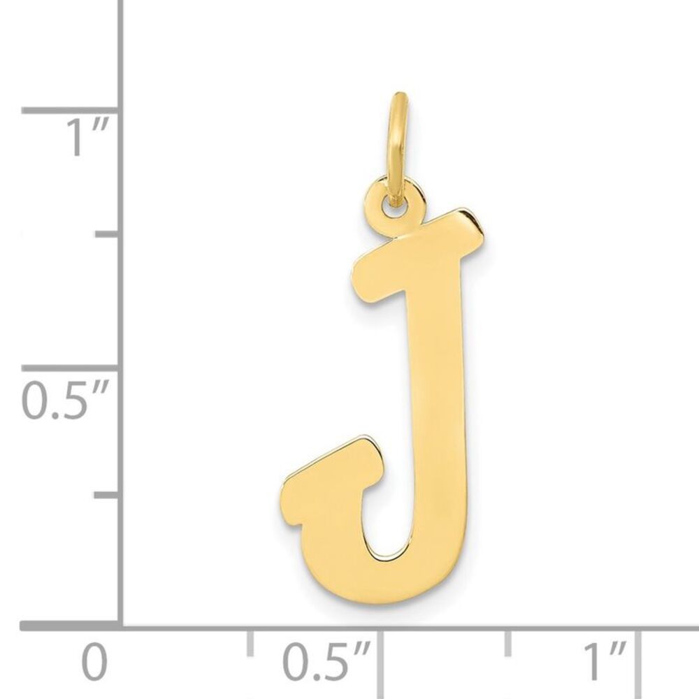10k Yellow Gold Small Script Initial J Charm - image 3